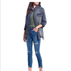 Free People Moonchild Distressed Denin  Jacket
